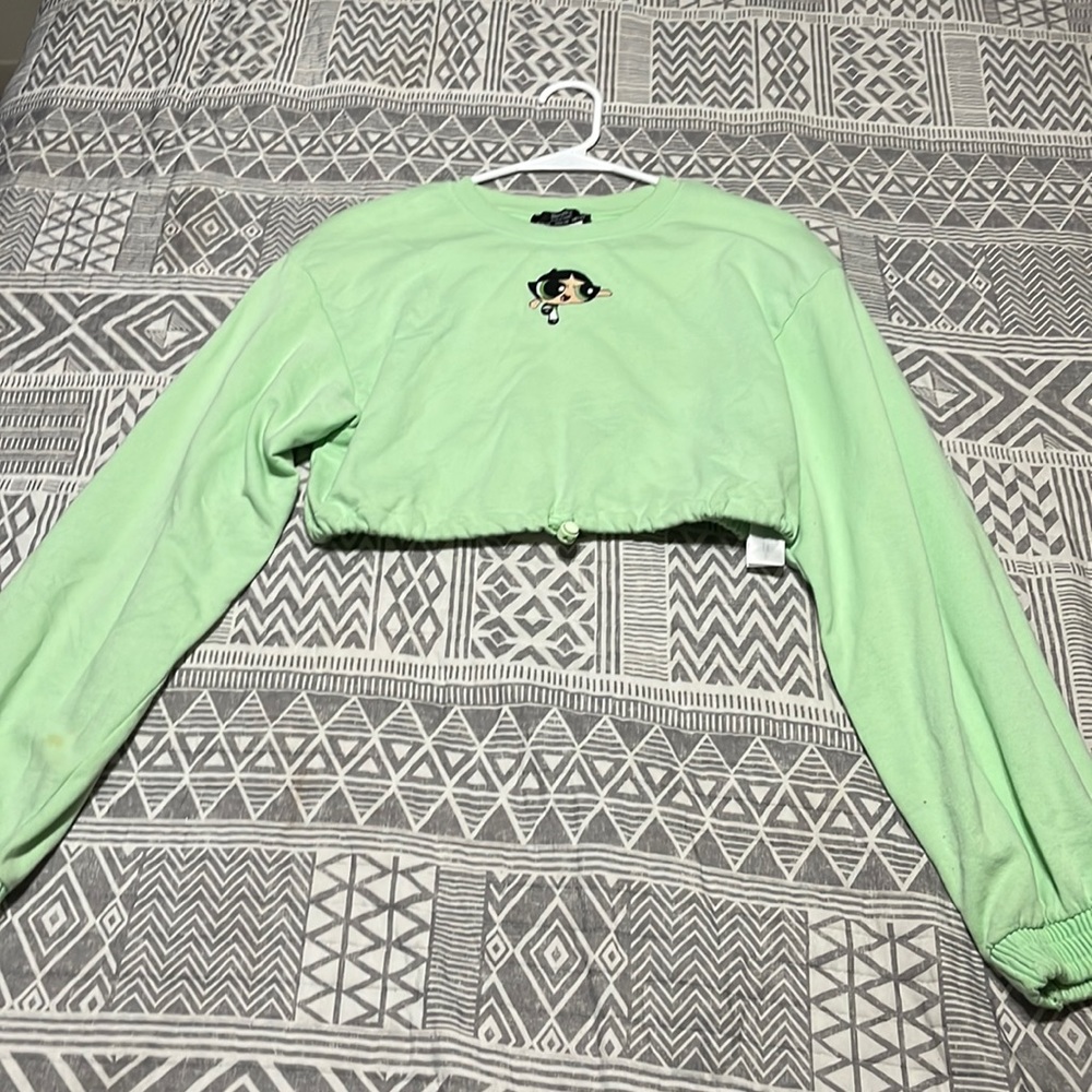 Green buttercup crop top